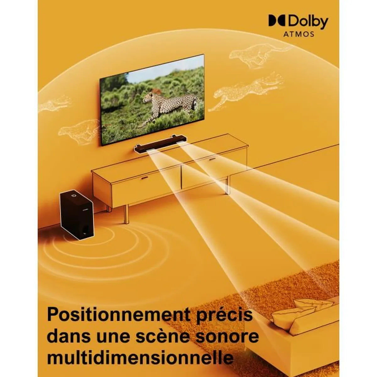 Barre de son ULTIMEA Nova S50 Dolby Atmos avec Bass Boost et 3D Surround pour Home Cinéma - HDMI eARC