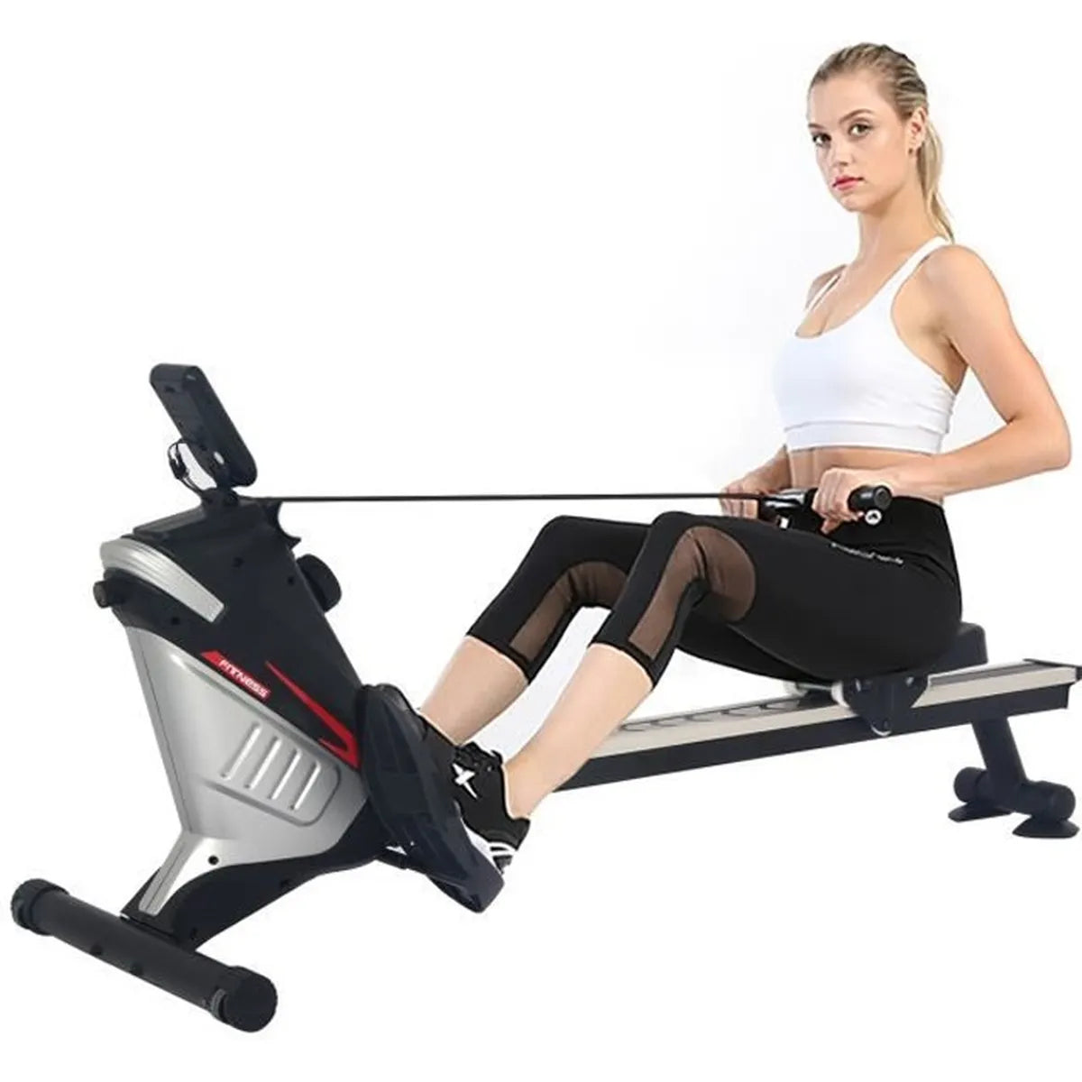 ISE SY-1750 Foldable Magnetic Rower - 8 Resistance Levels - Aluminum Rail 