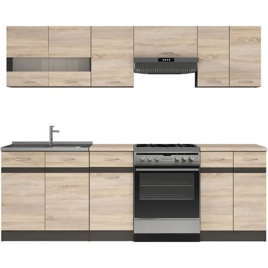 JUNONA Complete kitchen 2m40 - 7 elements - Sonoma oak decor