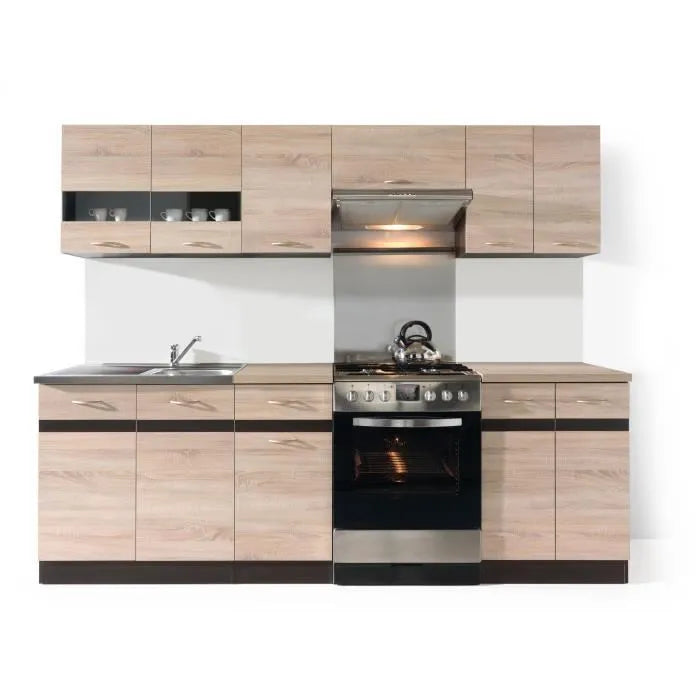 JUNONA Complete kitchen 2m40 - 7 elements - Sonoma oak decor