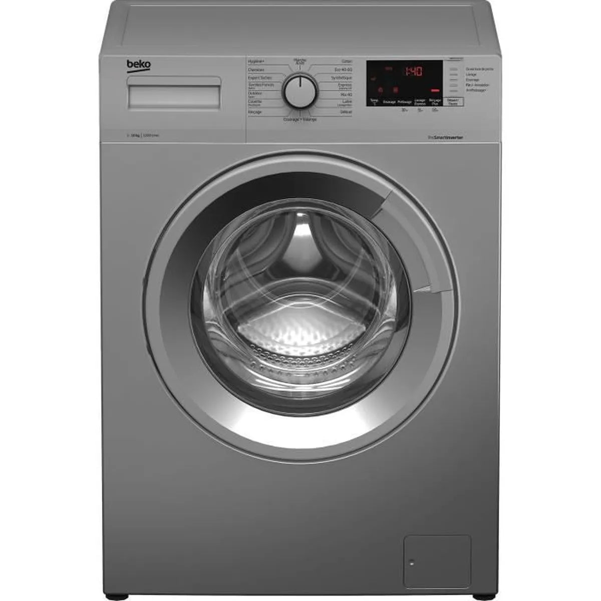 Lavadora ojo de buey BEKO WM1015CHS - 10 kg - Inducción - 1200 rpm - Plata 