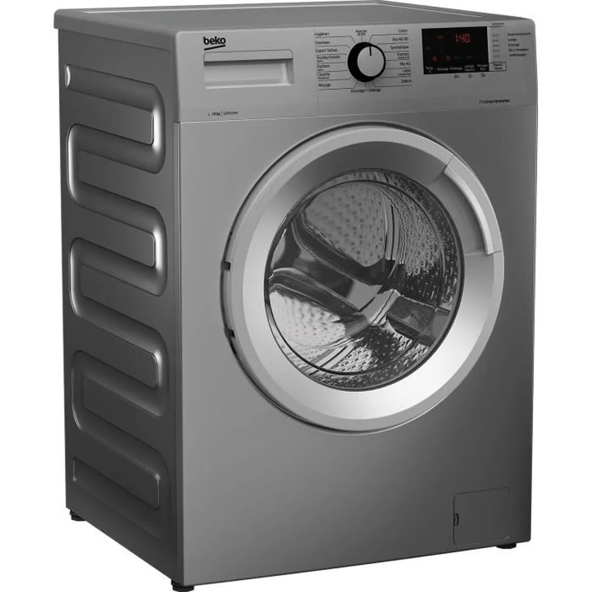 Lave-linge hublot BEKO WM1015CHS - 10 kg - Induction - 1200 trs/min - Silver