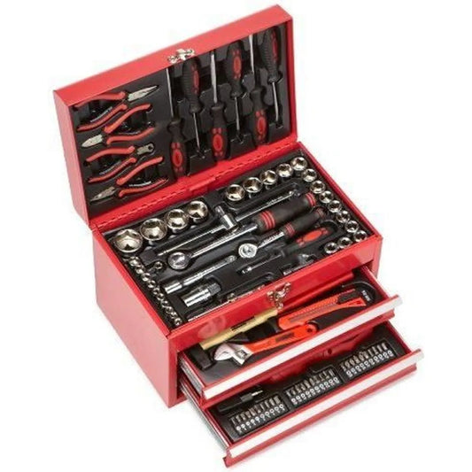 Ensemble d'outils 155 pièces - BRÜDER MANNESMANN - M29066 - Métal - Rouge