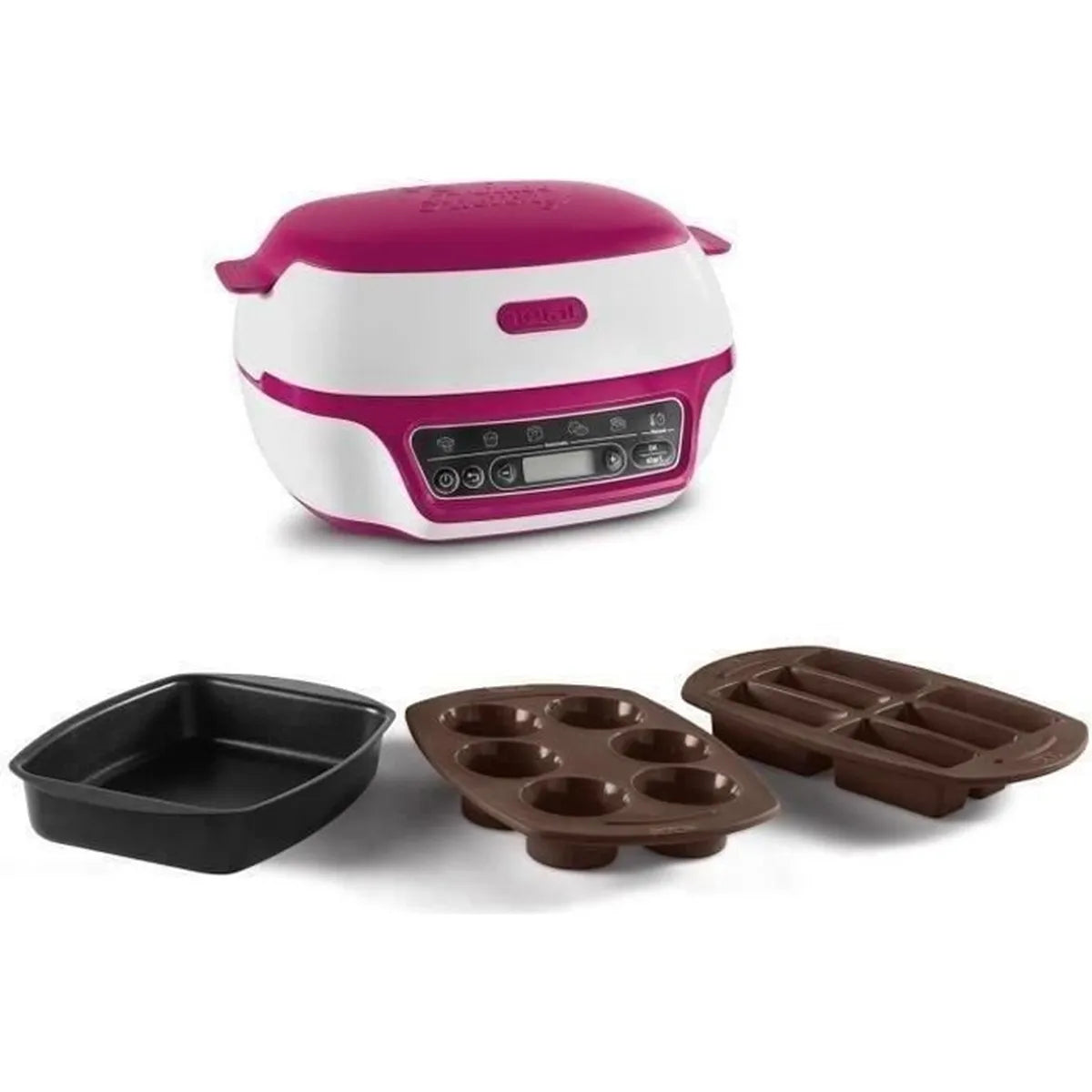 Máquina para hacer pasteles inteligente TEFAL KD801811 Cake Factory - Blanco/Rosa 