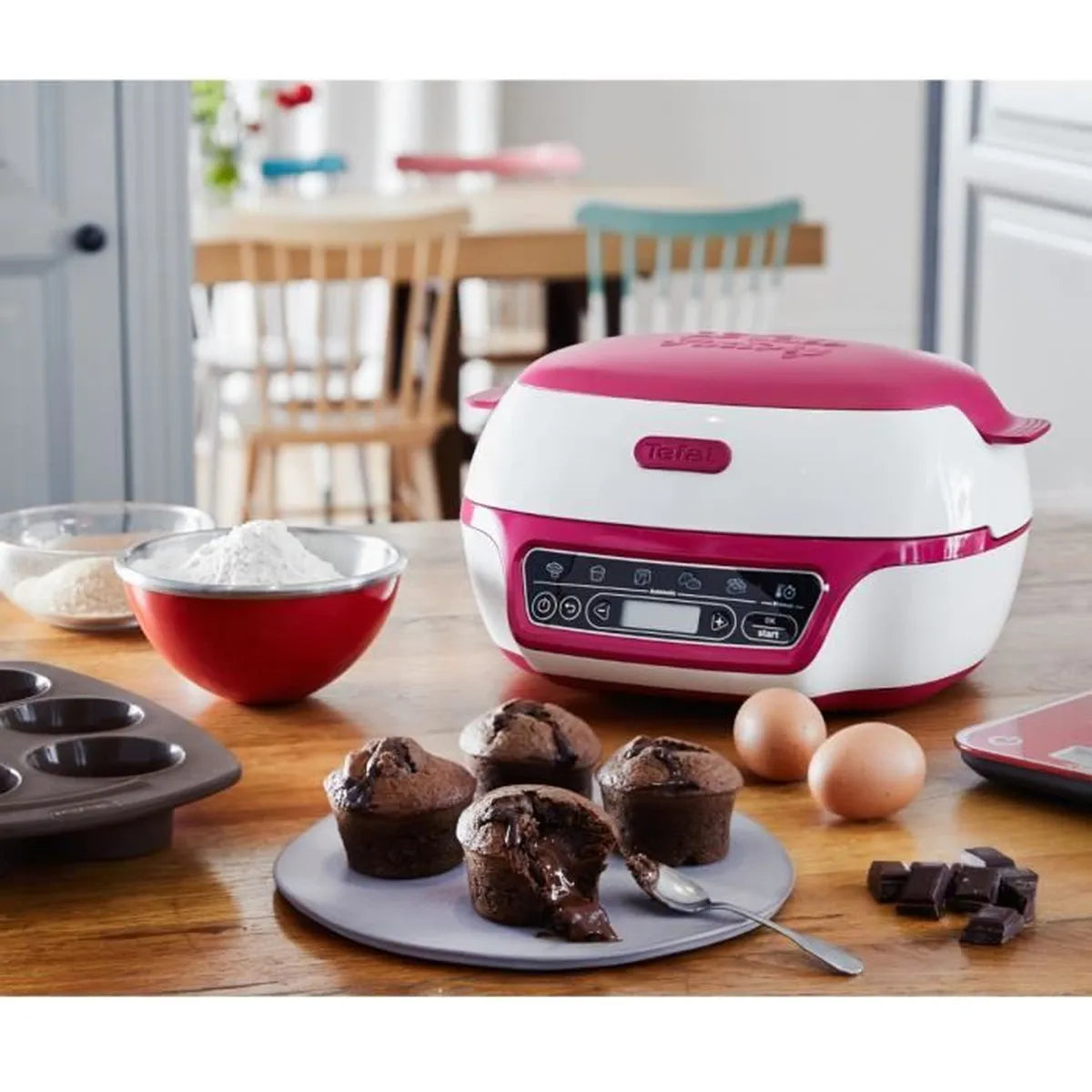 TEFAL KD801811 Cake Factory Smart Cake Machine - White/Pink 