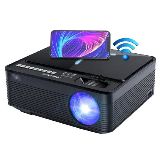 ONEMIX Bluetooth Wifi Video Projector 1080p Home Theater Cinema Full HD LED Portable Projector 300" - Black 